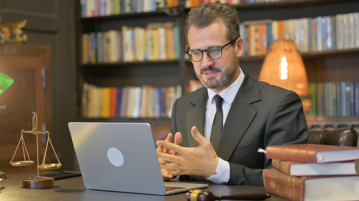 lawyer in a video chat